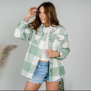 Lala‎ Factory Mint Green Plaid Shacket